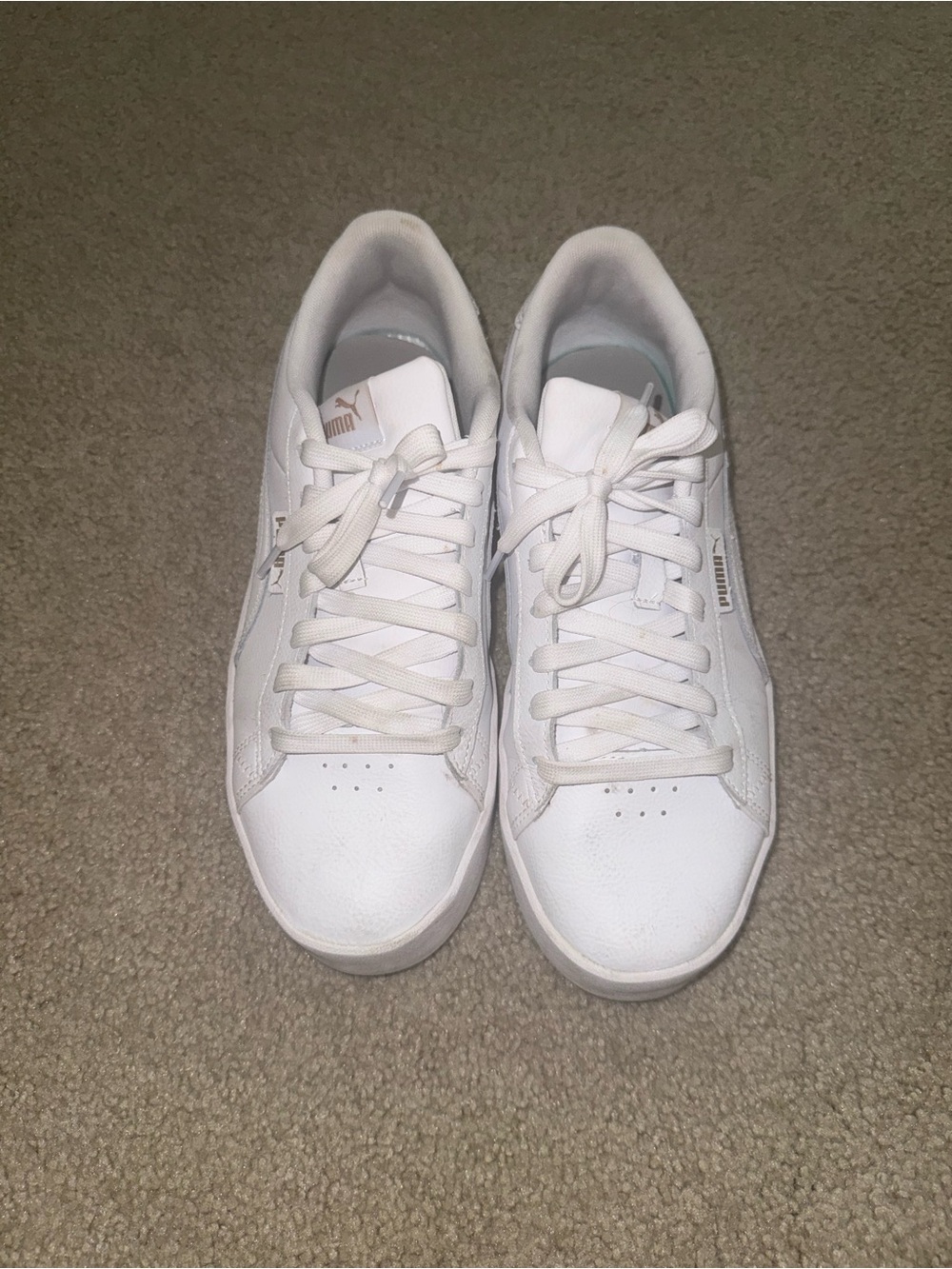 Puma women’s White Low-Top Leather Sneakers